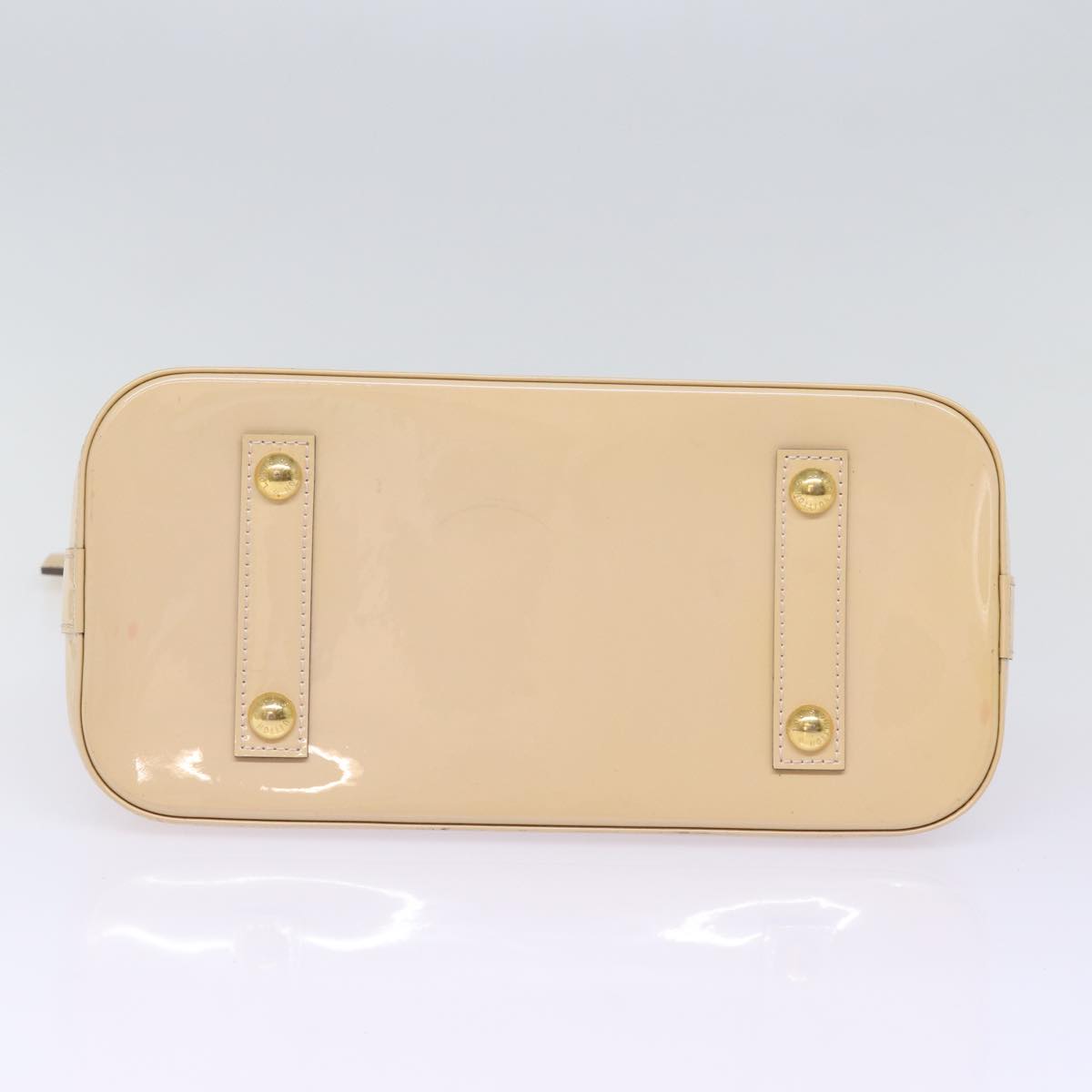 Louis Vuitton Alma Beige Patent Leather Hand Bag