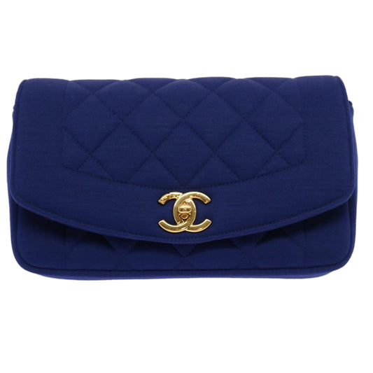 Chanel Diana Blue Canvas Shoulder Bag