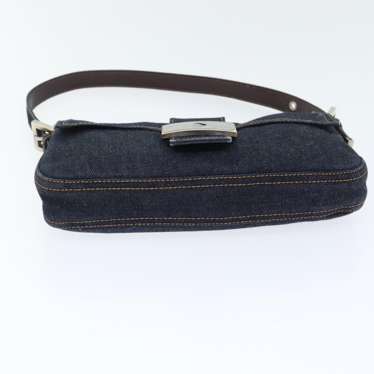 Fendi Mamma Baguette Navy Denim - Jeans Shoulder Bag