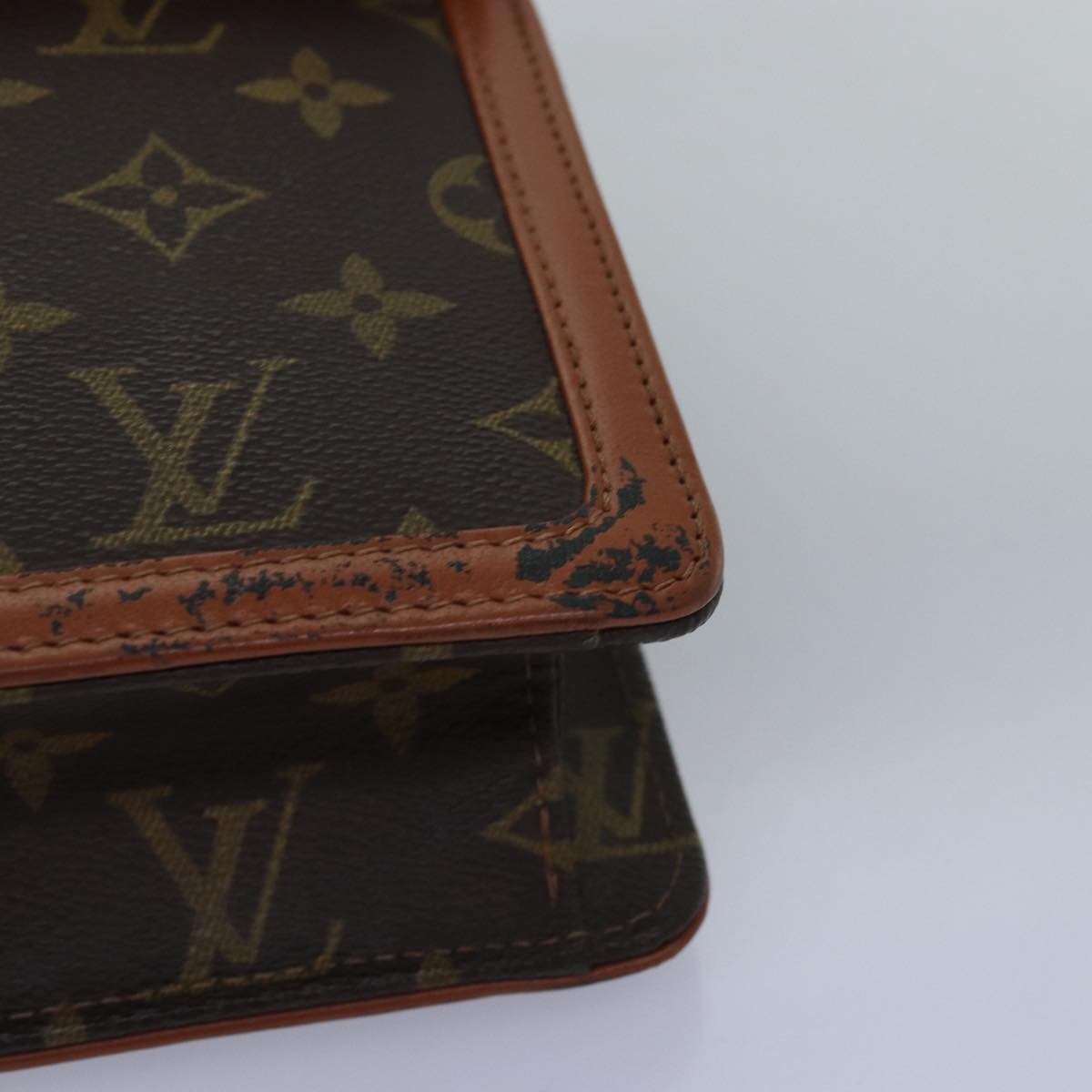 Louis Vuitton Pochette Dame Brown Canvas Clutch Bag