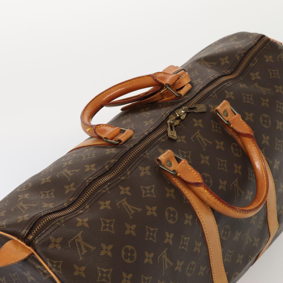 Louis Vuitton Keepall 55 Brown Canvas Travel Bag