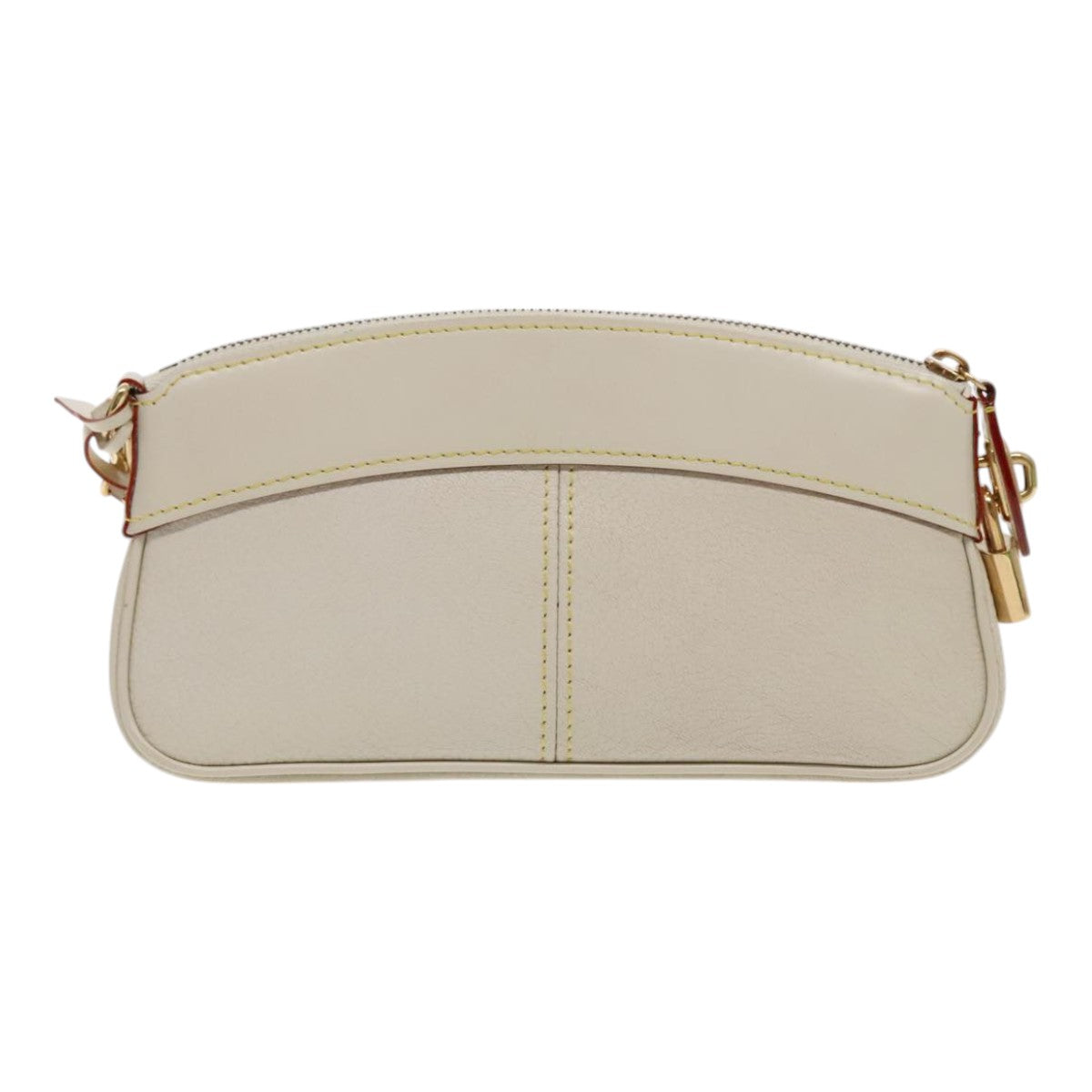 Louis Vuitton Lockit Beige Leather Clutch Bag