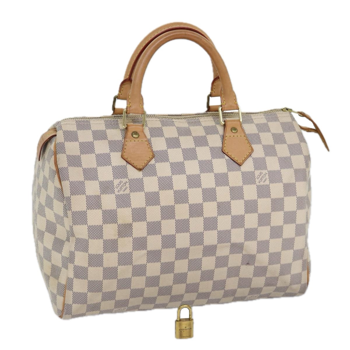 Louis Vuitton Speedy 30 White Canvas Hand Bag