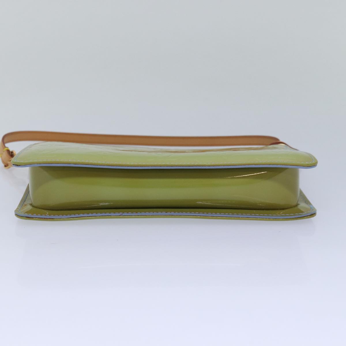 Louis Vuitton Pochette Accessoire Green Patent Leather Clutch Bag