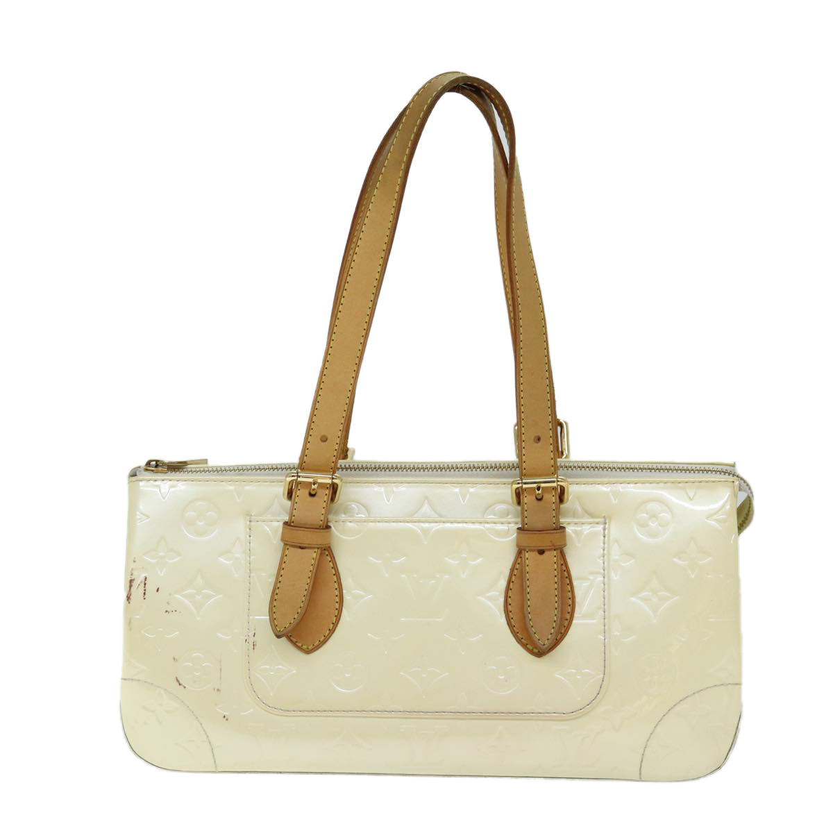 Louis Vuitton Rosewood White Patent Leather Hand Bag