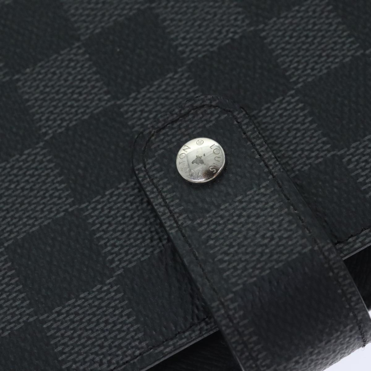 Louis Vuitton Agenda MM Black Canvas Wallet Accessories