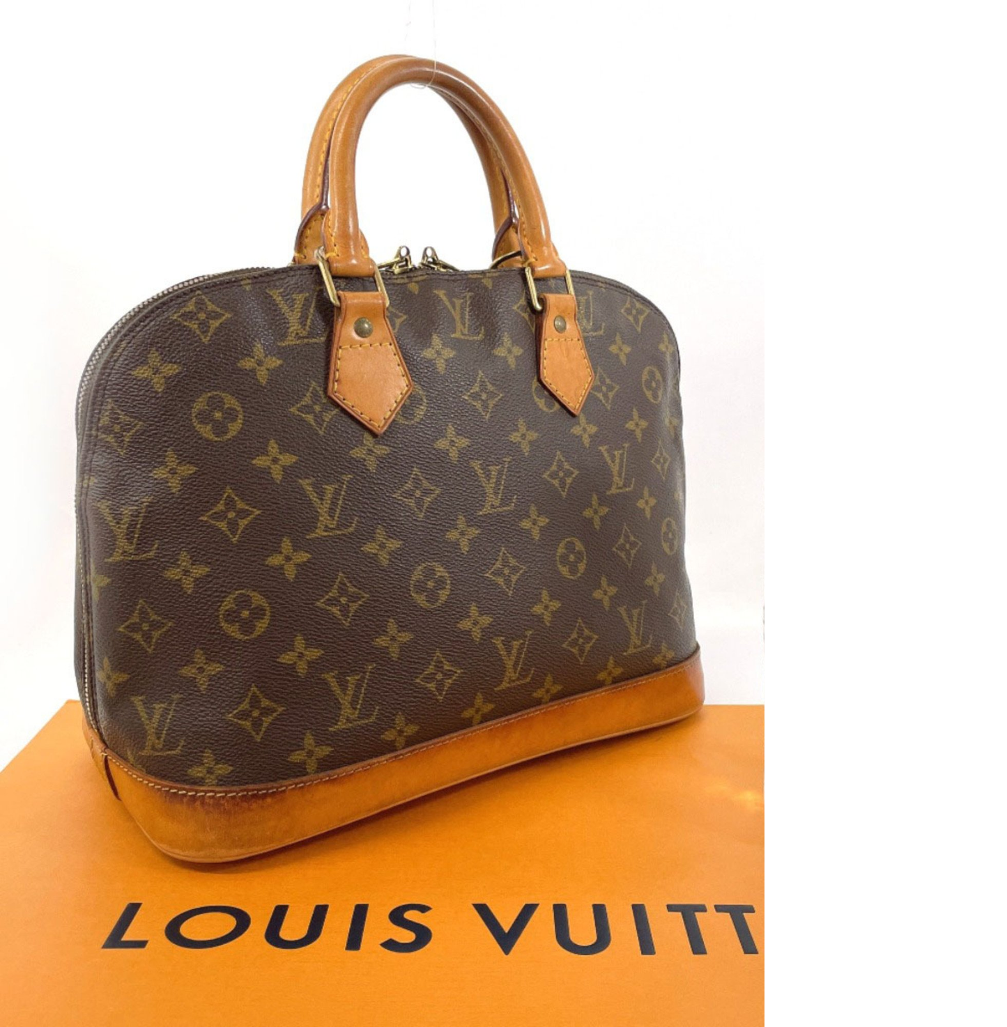 Louis Vuitton Alma Brown Canvas Hand Bag