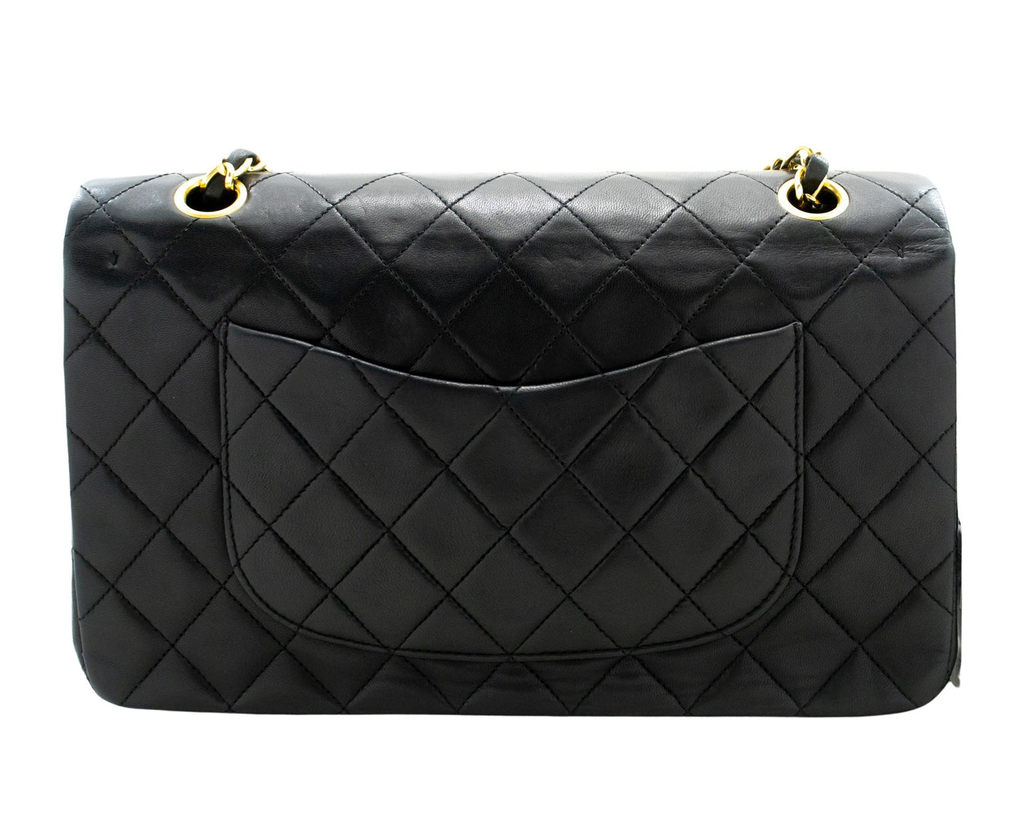 Chanel Double flap Black Leather Shoulder Bag