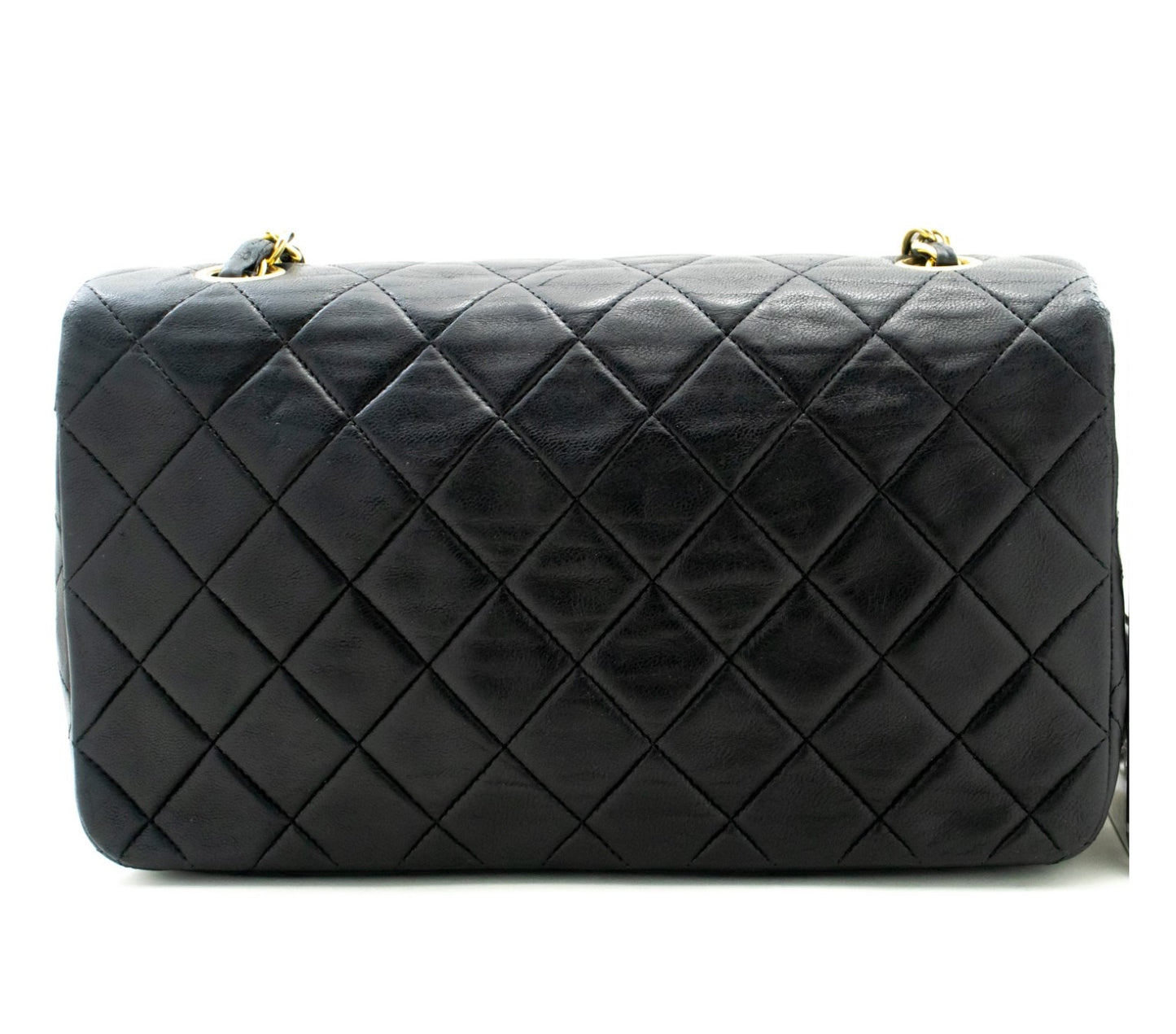 Chanel Full Flap Black Leather Shoulder Bag