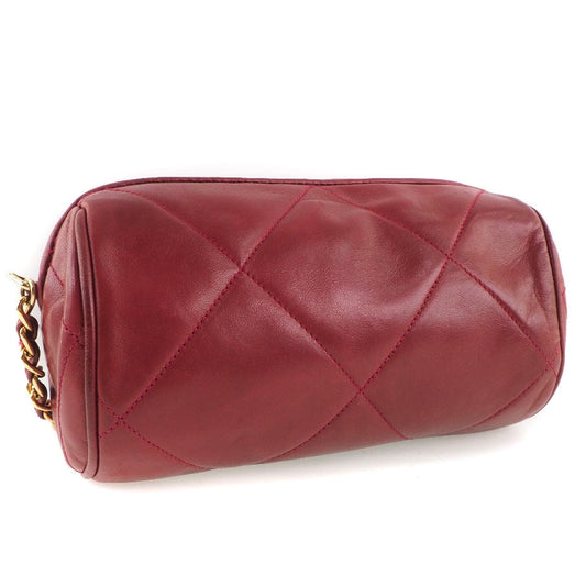 Chanel Red Leather Shoulder Bag