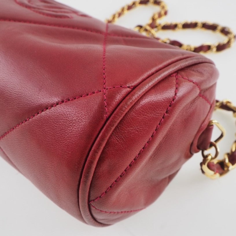 Chanel Red Leather Shoulder Bag