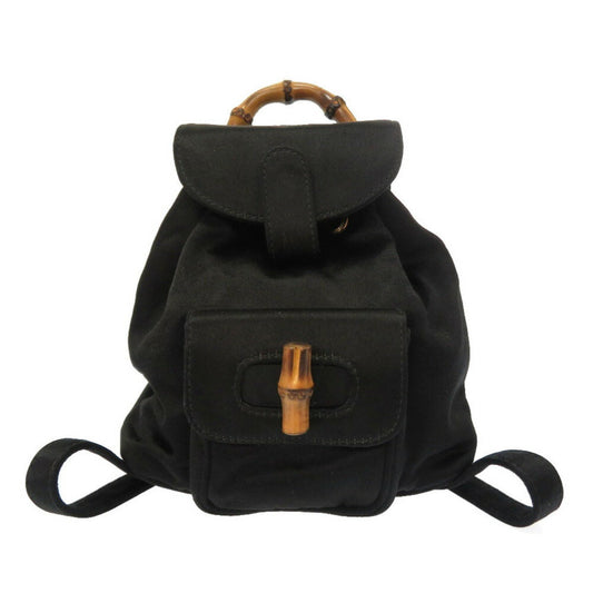 Gucci Bamboo Black Synthetic Backpack Bag