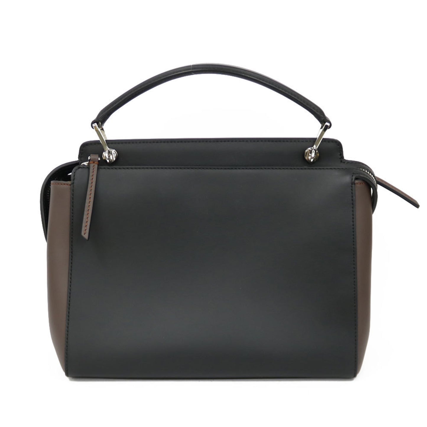 Fendi Dot Com Black Leather Hand Bag