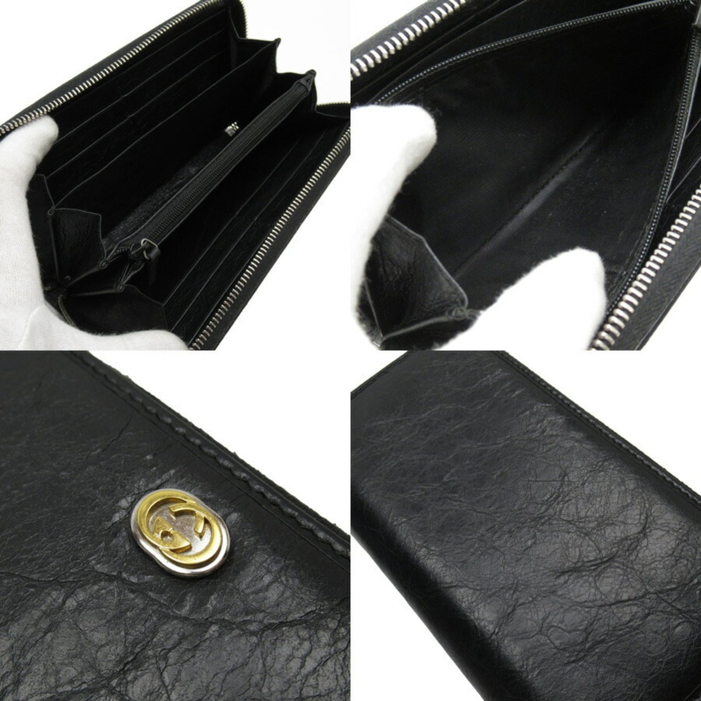 Gucci Interlocking G Black Leather Wallet Accessories