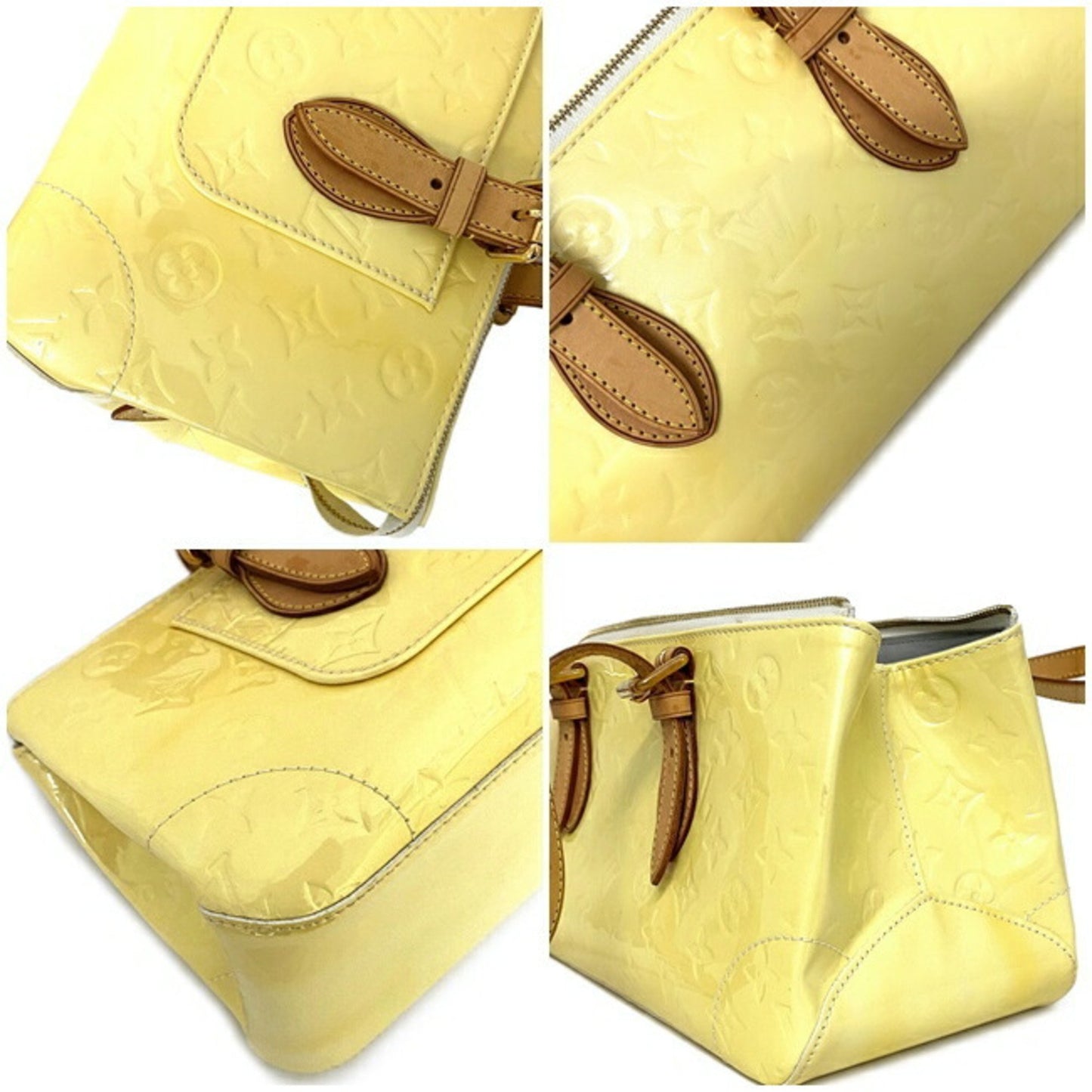 Louis Vuitton Rosewood Yellow Patent Leather Shopper Bag