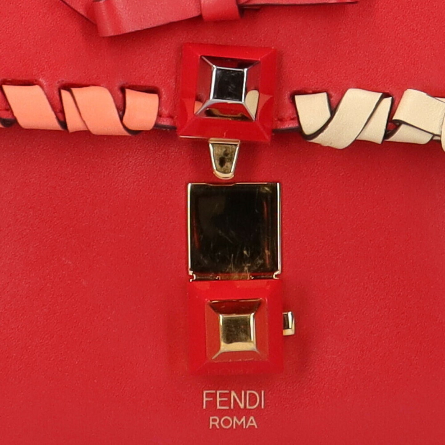 Fendi Red Pony-style Calfskin Shoulder Bag