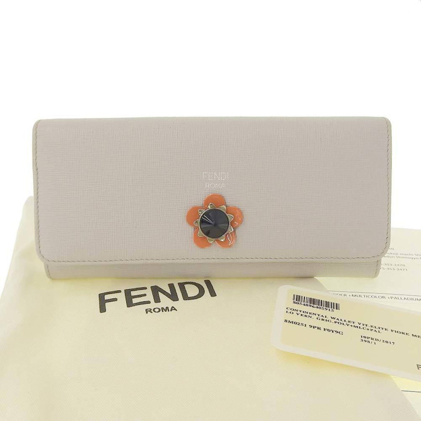 Fendi Grey Leather Wallet Accessories