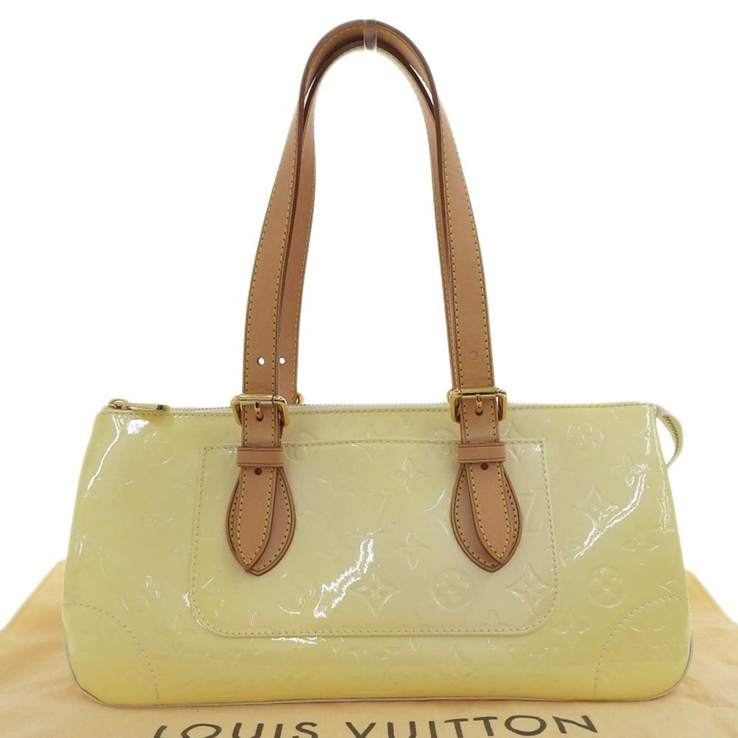 Louis Vuitton Rosewood Beige Patent Leather Shopper Bag