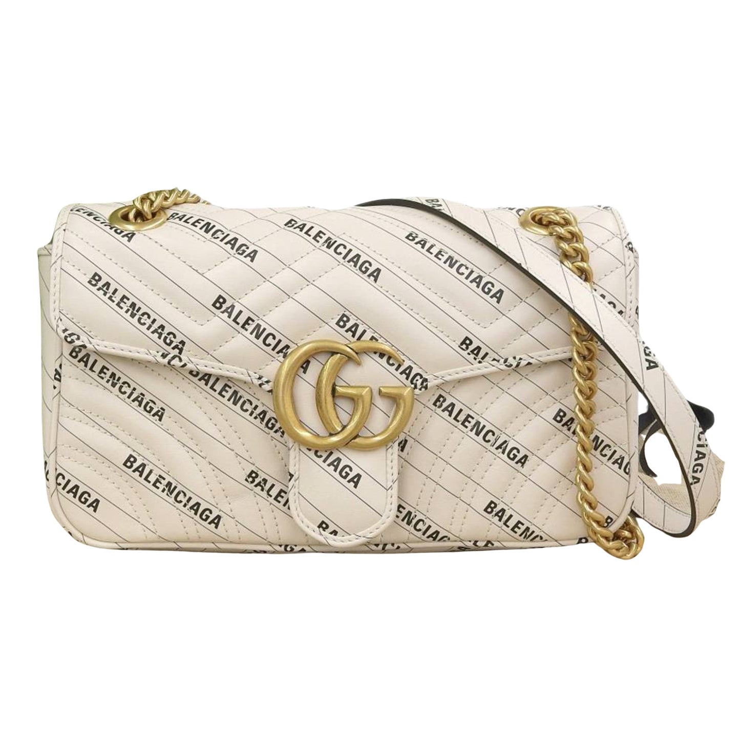 Gucci GG Marmont Beige Leather Shoulder Bag