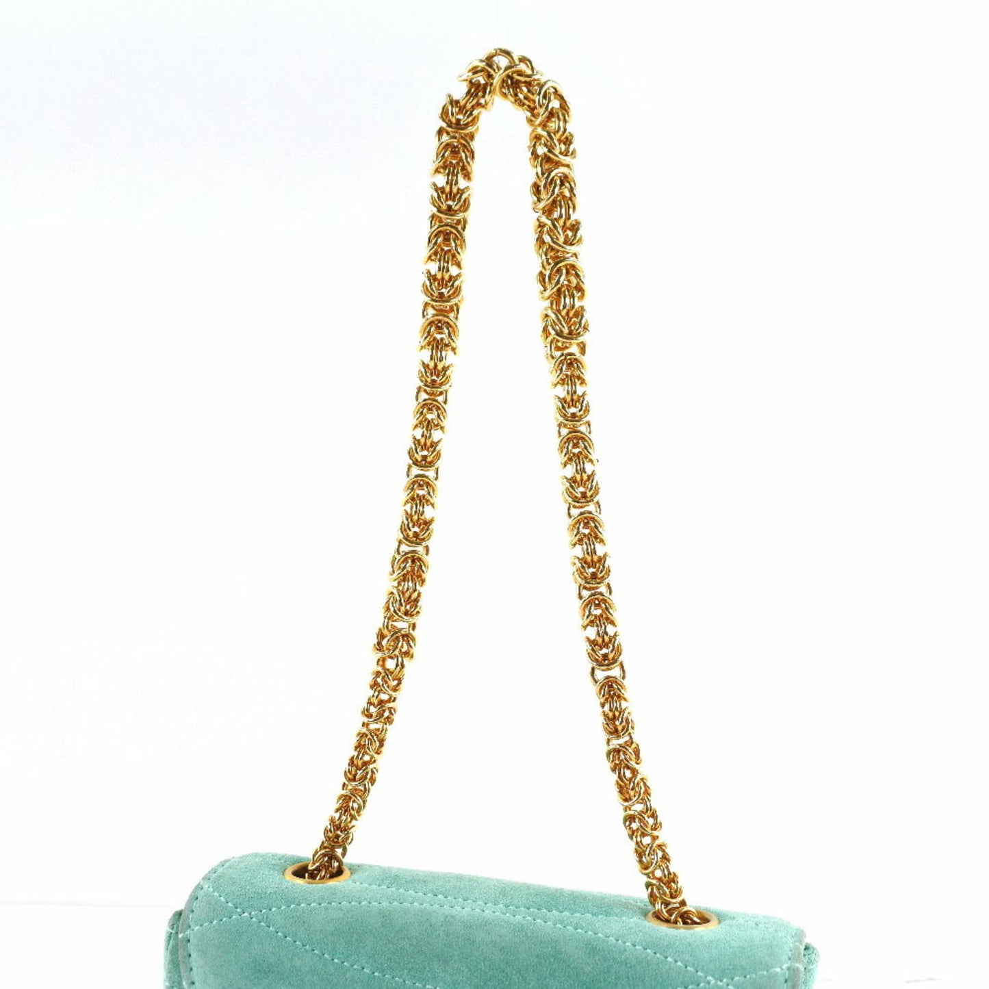 Chanel Coco Mark Green Suede Hand Bag