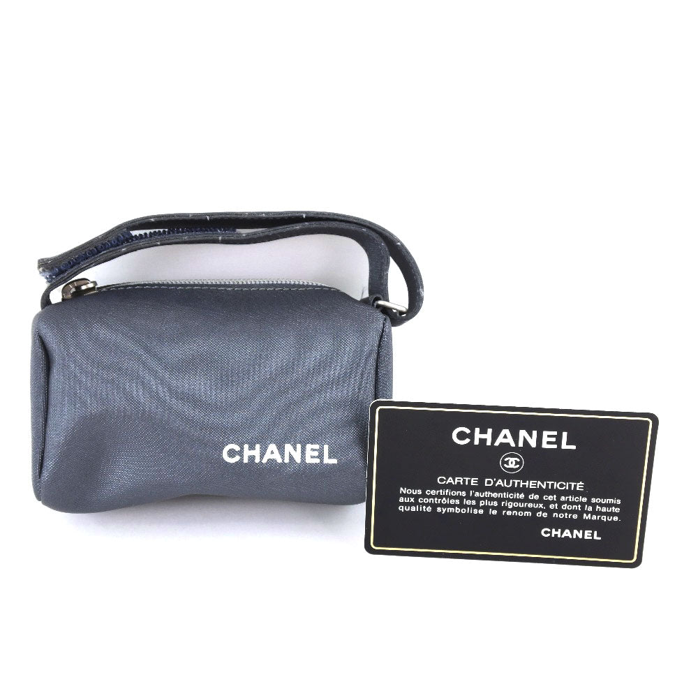 Chanel Grey Synthetic Clutch Bag