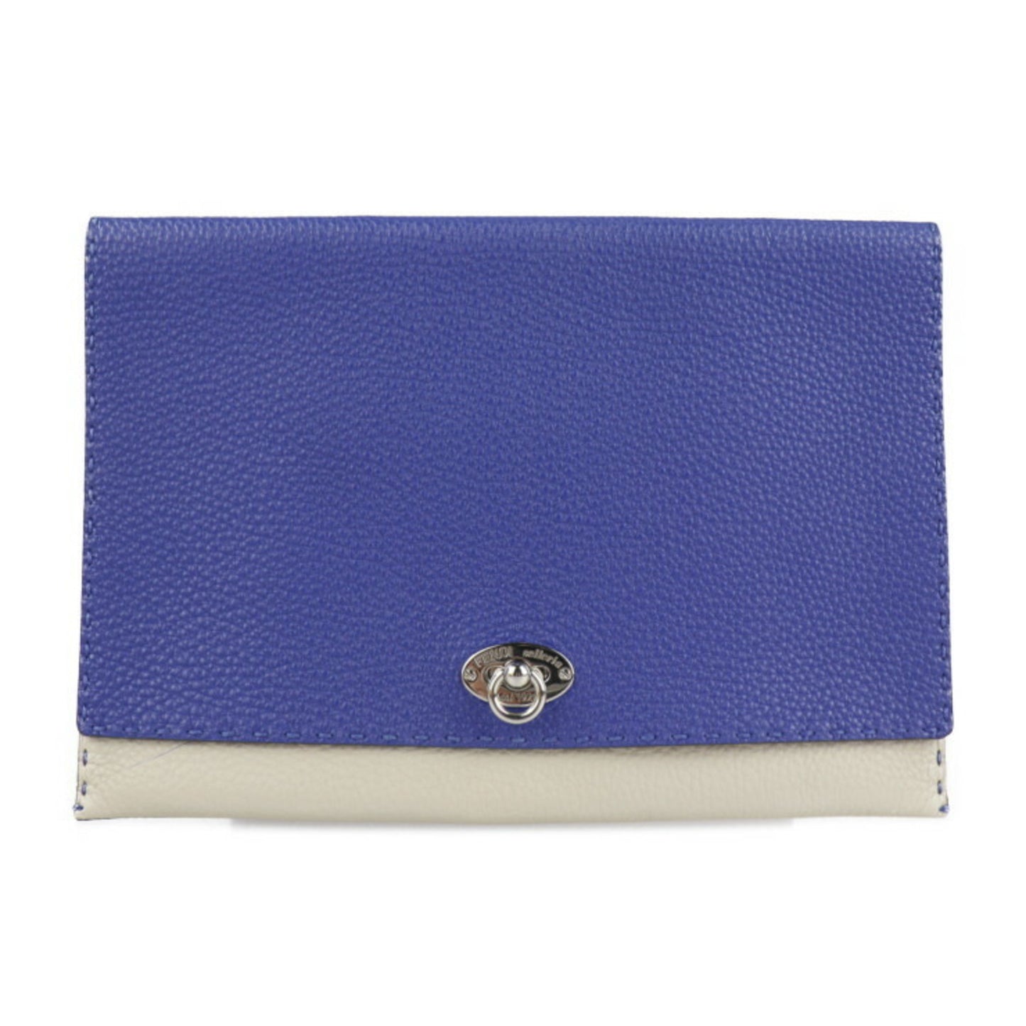 Fendi Blue Leather Clutch Bag