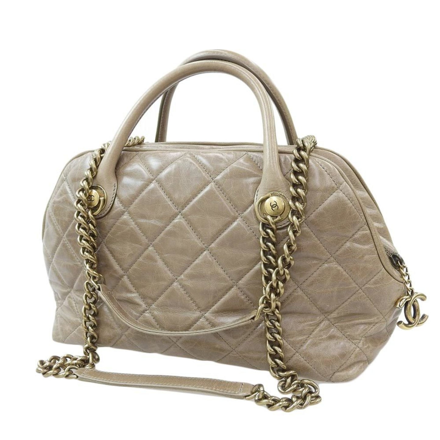 Chanel Bowling Brown Leather Shoulder Bag