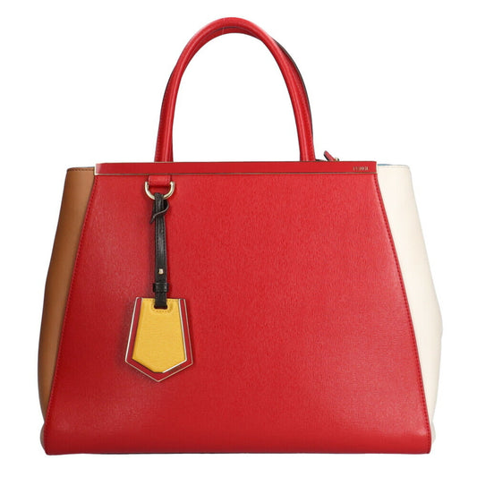 Fendi 2Jours Red Leather Hand Bag