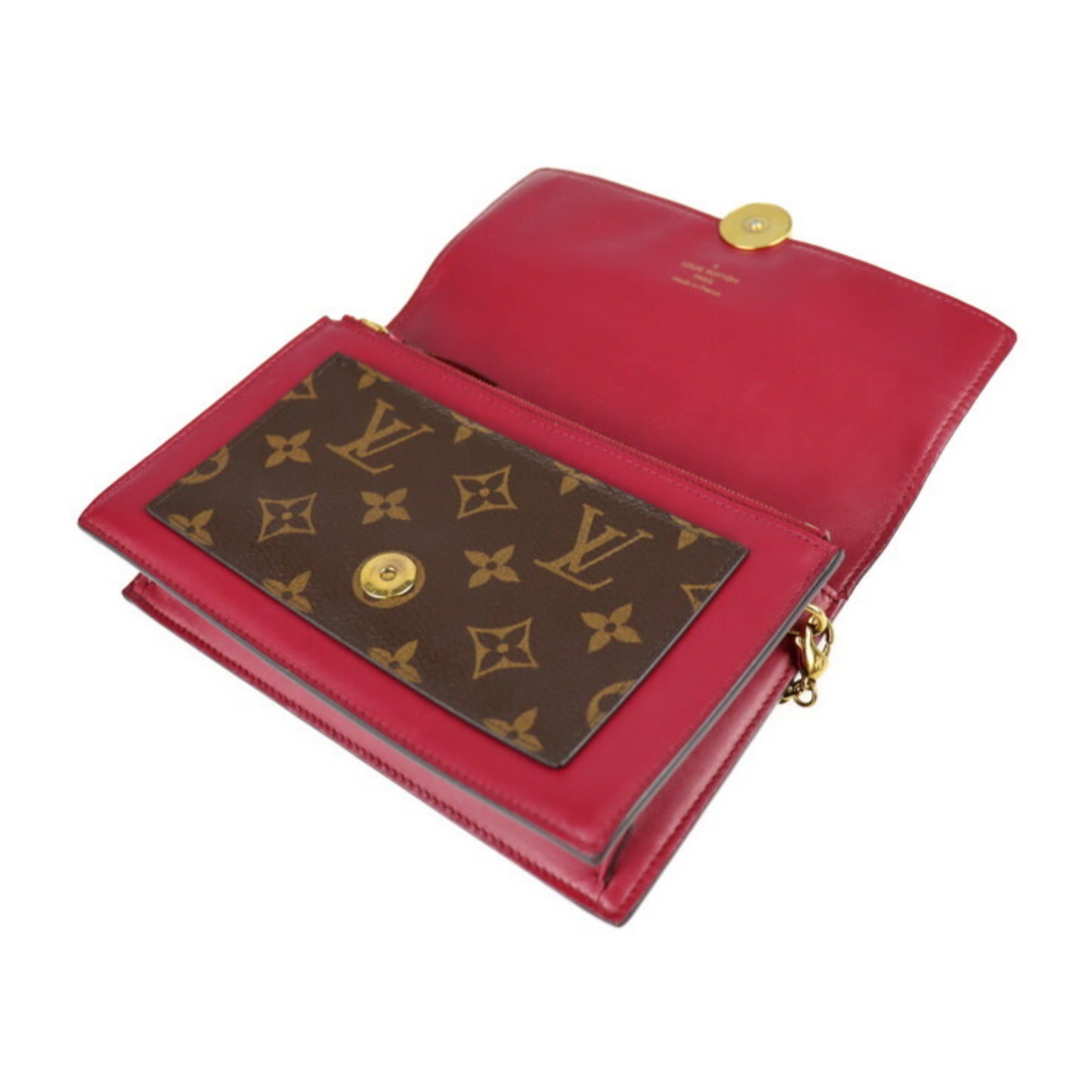 Louis Vuitton PORTEFEUILLE CHAÎNE FLORE Brown Canvas Clutch Bag