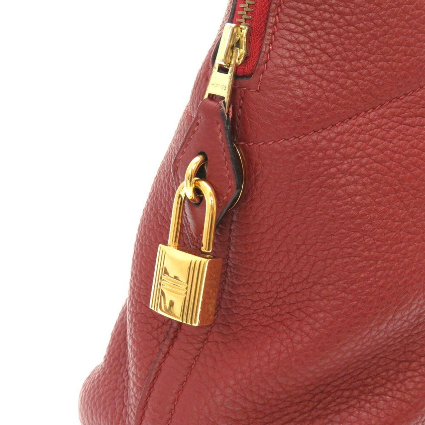 Hermès Bolide Red Leather Hand Bag