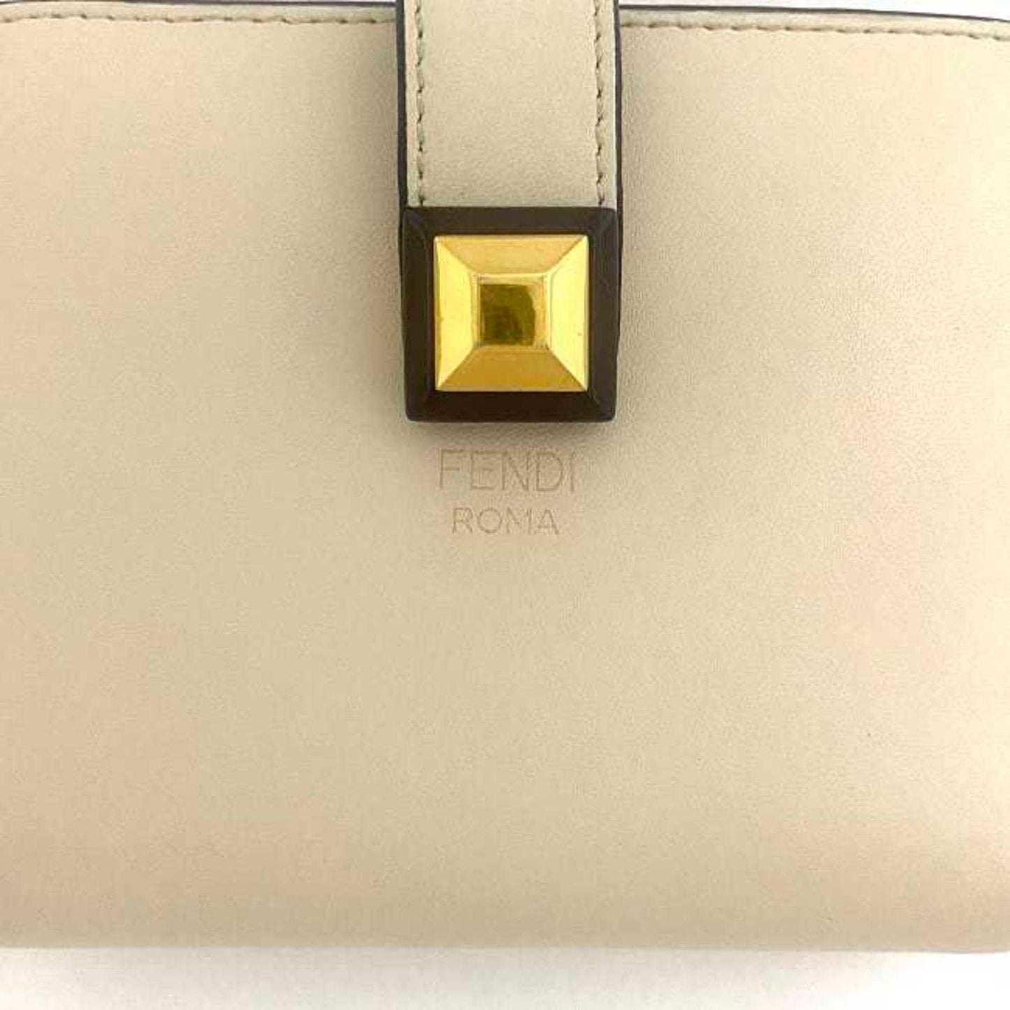 Fendi -- Beige Leather Wallet Accessories