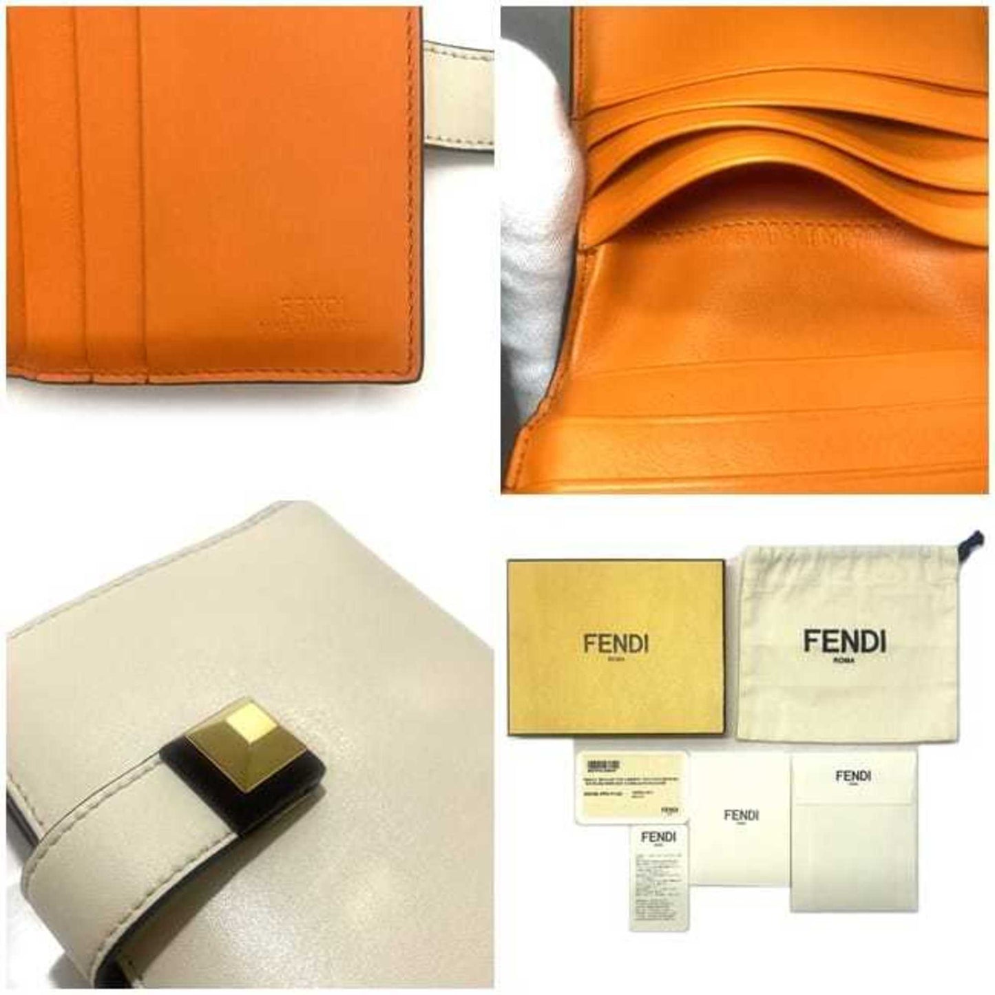 Fendi -- Beige Leather Wallet Accessories