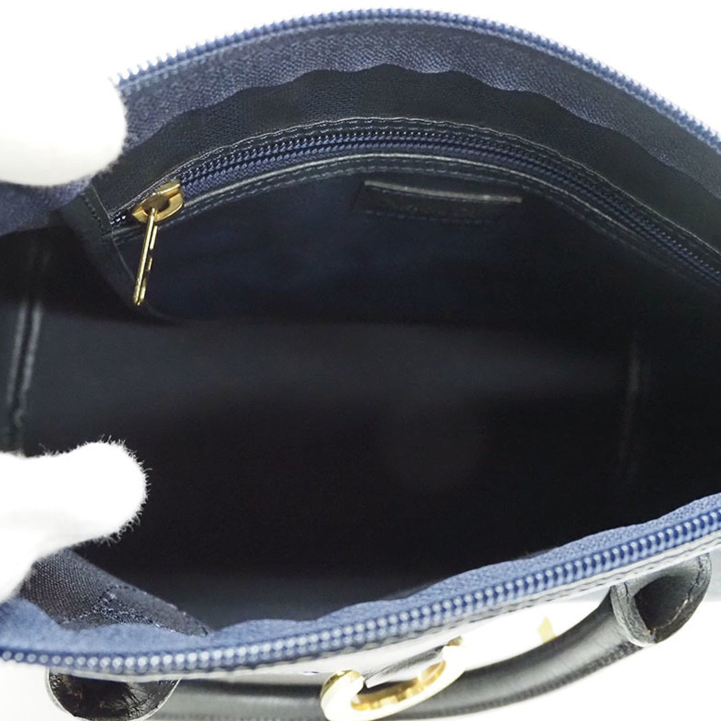 Dior Navy Canvas Hand Bag