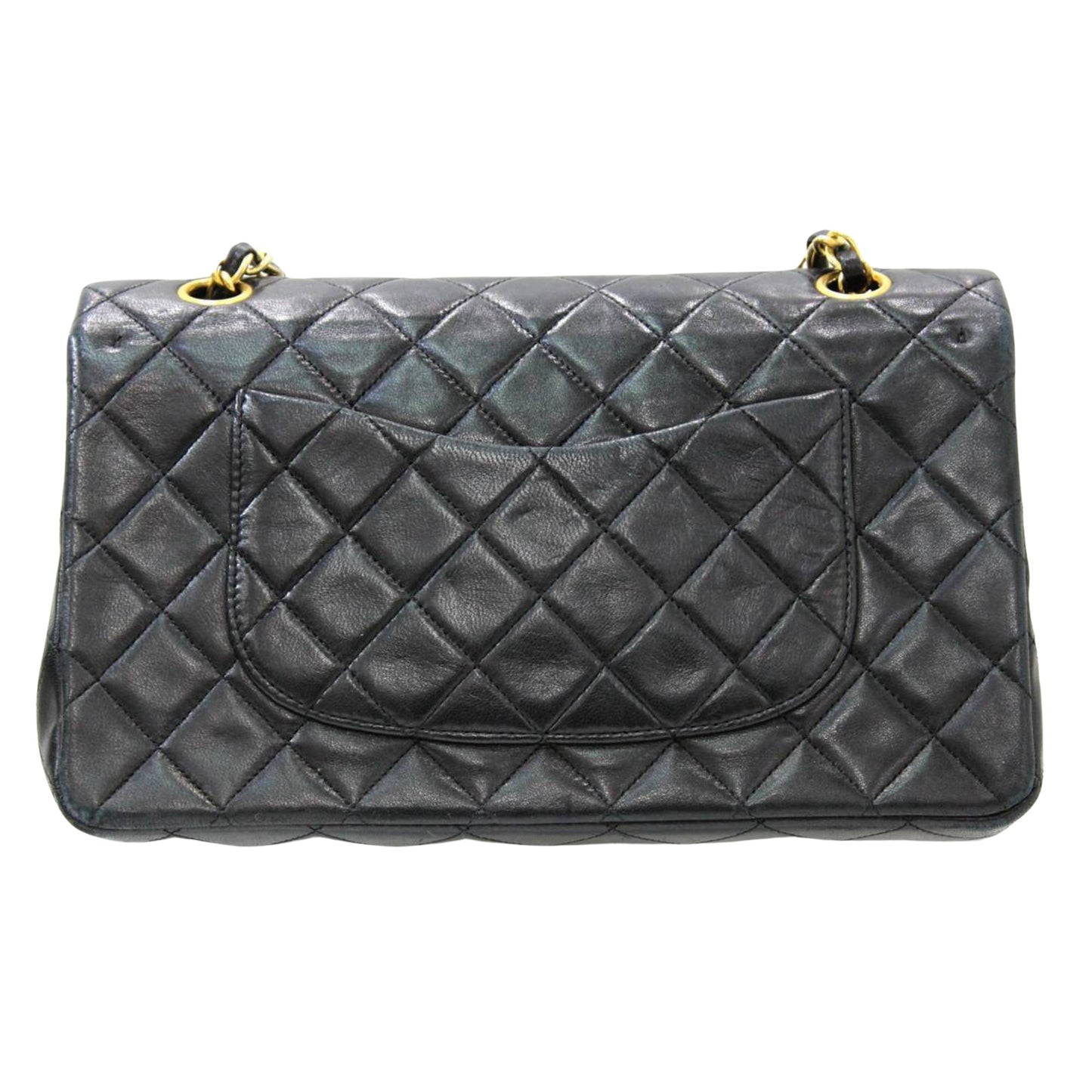 Chanel Double flap Black Leather Shoulder Bag