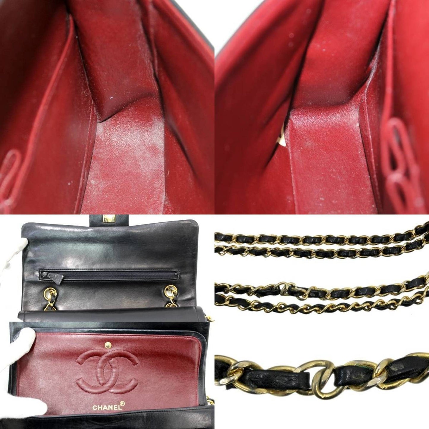 Chanel Double flap Black Leather Shoulder Bag