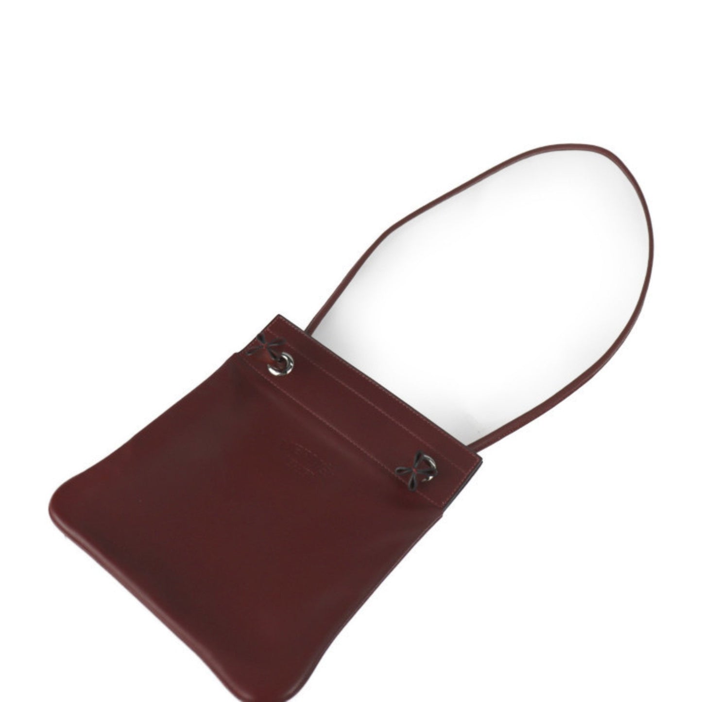 Hermès Aline Burgundy Leather Clutch Bag