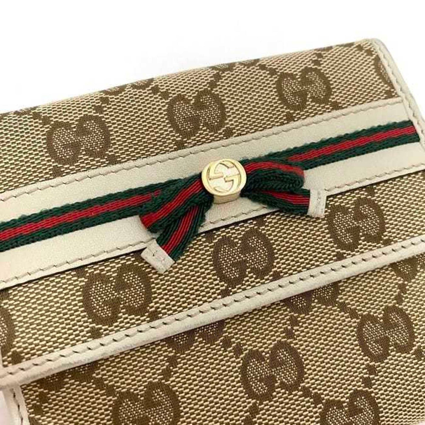 Gucci Sherry Beige Canvas Wallet Accessories