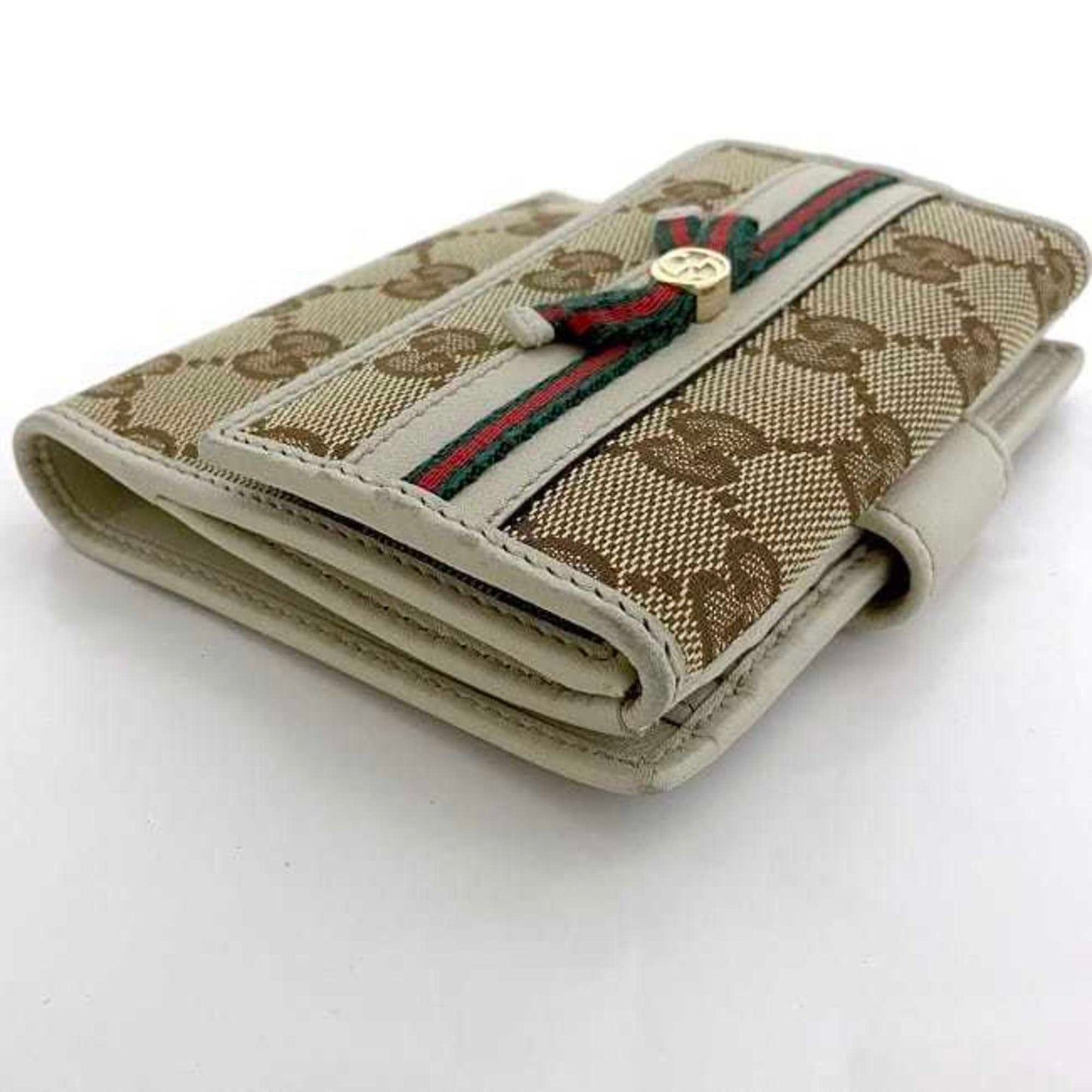 Gucci Sherry Beige Canvas Wallet Accessories