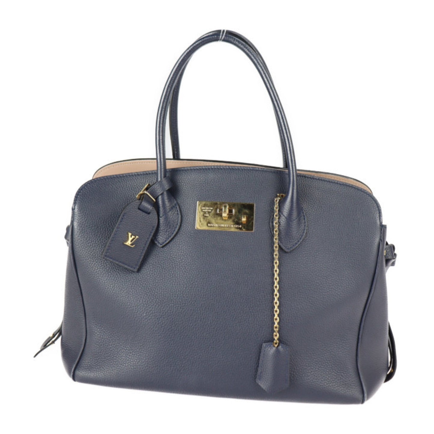 Louis Vuitton Milla Navy Leather Hand Bag