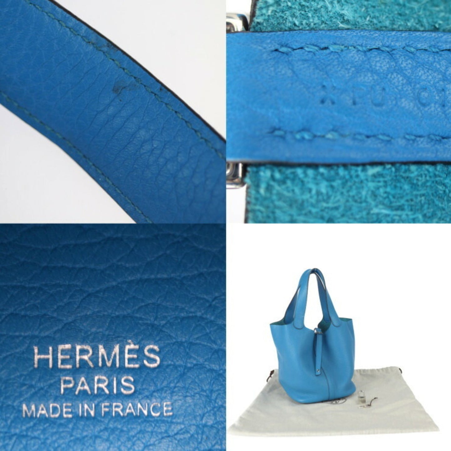 Hermès Picotin Blue Leather Hand Bag