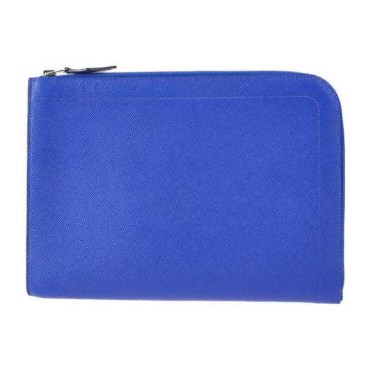 Hermès Zip Blue Leather Clutch Bag