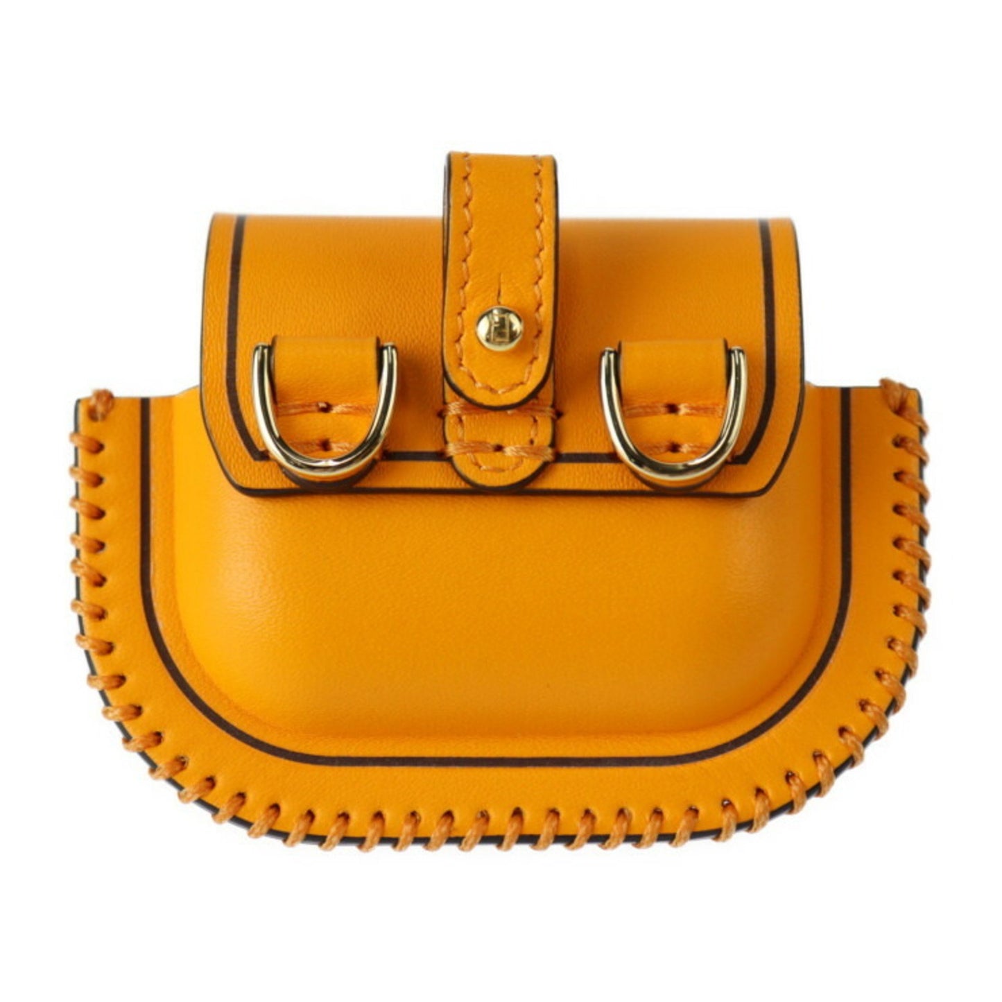 Fendi Baguette Orange Leather Clutch Bag