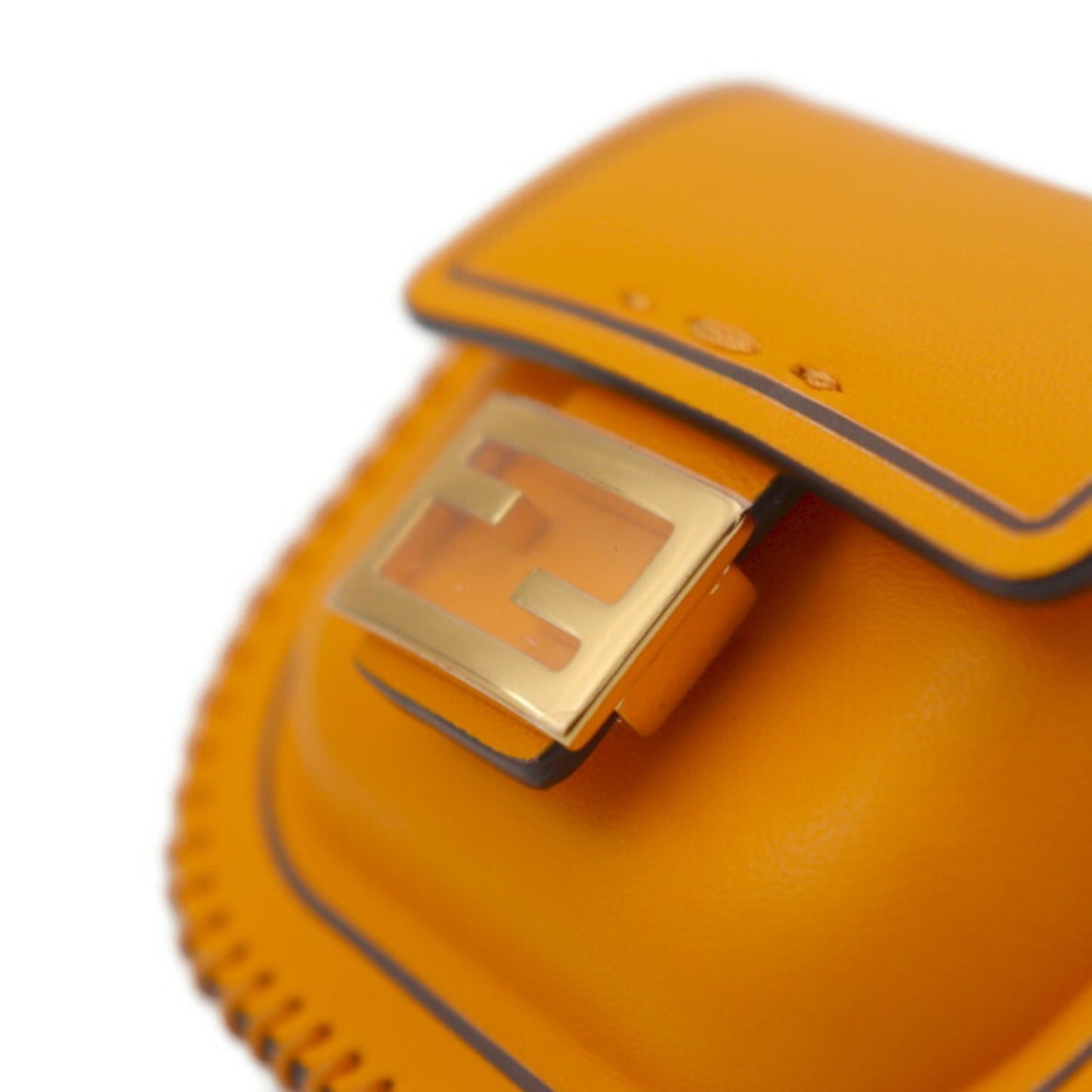 Fendi Baguette Orange Leather Clutch Bag