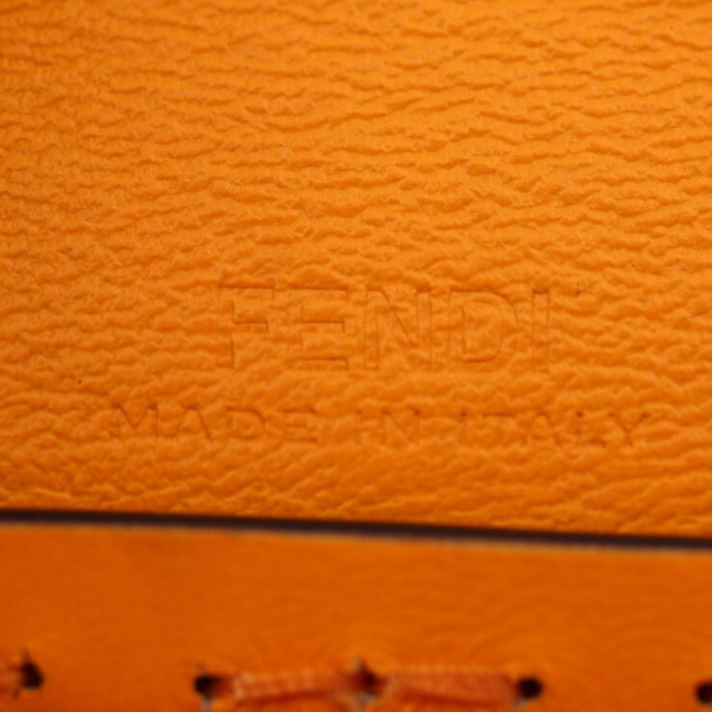 Fendi Baguette Orange Leather Clutch Bag