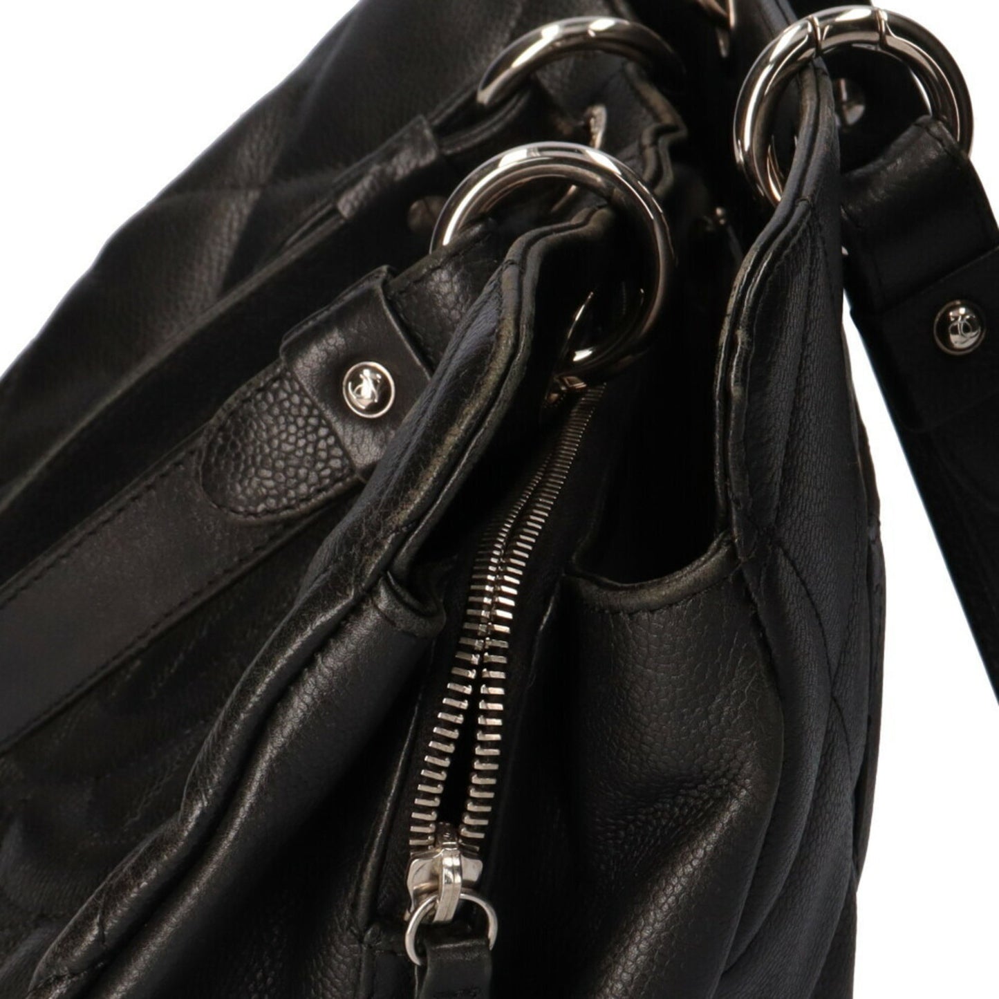 Chanel Matelassé Black Leather Hand Bag