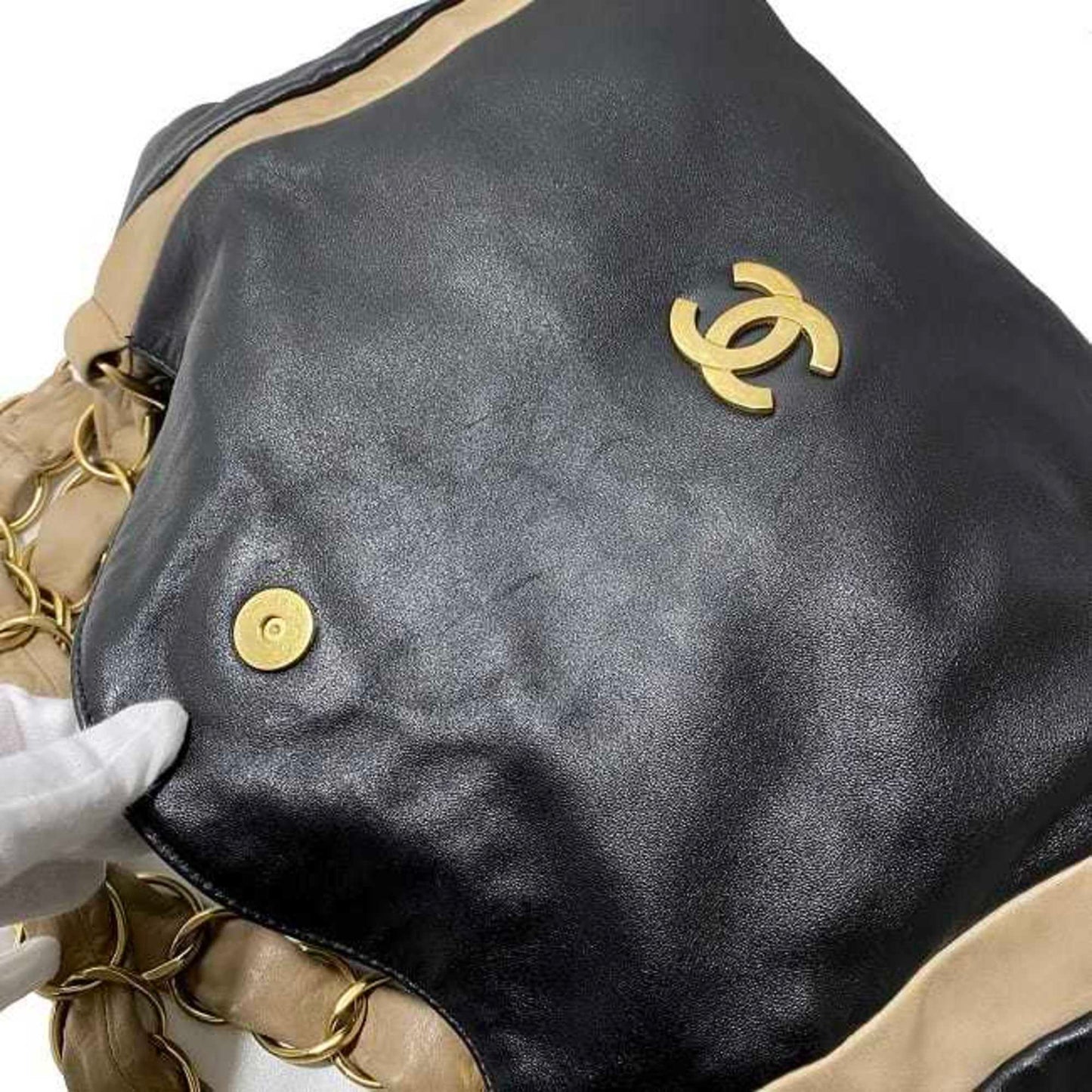 Chanel Black Leather Tote Bag