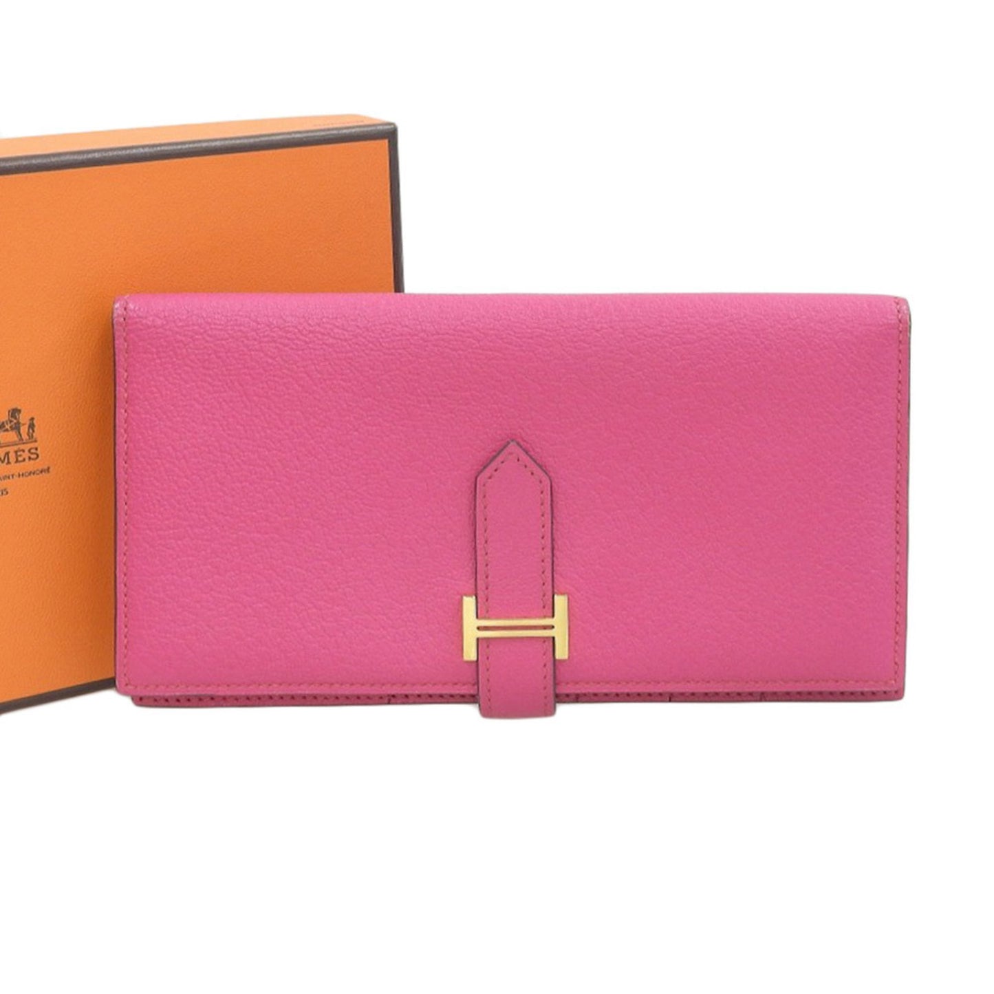 Hermès Béarn Pink Leather Wallet Accessories