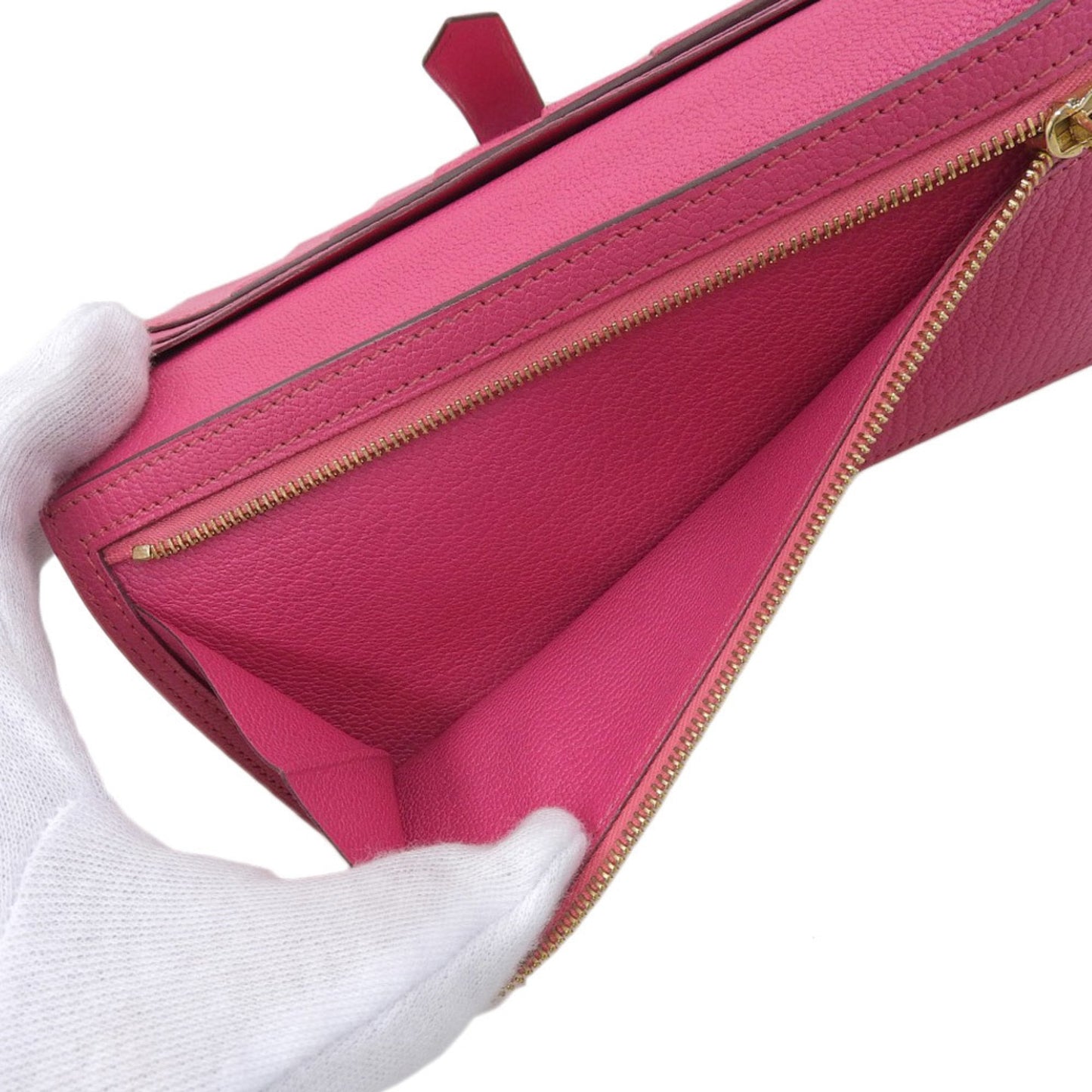 Hermès Béarn Pink Leather Wallet Accessories