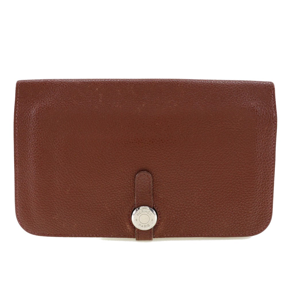 Hermès Dogon Burgundy Leather Wallet Accessories