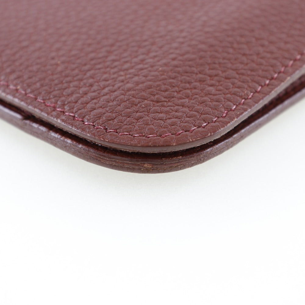 Hermès Dogon Burgundy Leather Wallet Accessories